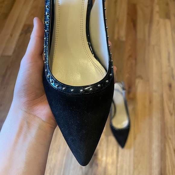 Marc Fisher LTD Black Chunky Heal Pointed Toe Heels, size 7.5 - Picture 7 of 8